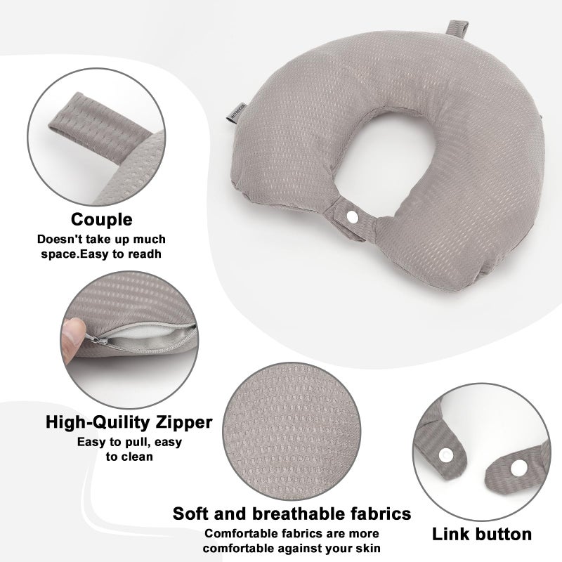 Zebrabox Travel Neck Pillow Cover Neck Pillow Replacement Cover Travel U Neck Pillow Case Cover Soft and Smooth Neck Pillow Cover Black (Only Pillow Cover  No Filler) - Image 3